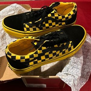 Vans size 9.5 color Yellow and Black checkered
